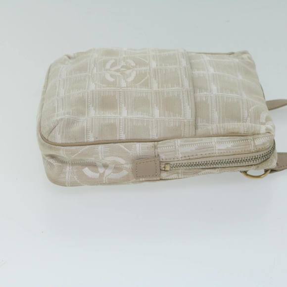 CHANEL New Travel Line Shoulder Bag Nylon Beige CC Auth ki4086 - Picture 3 of 16